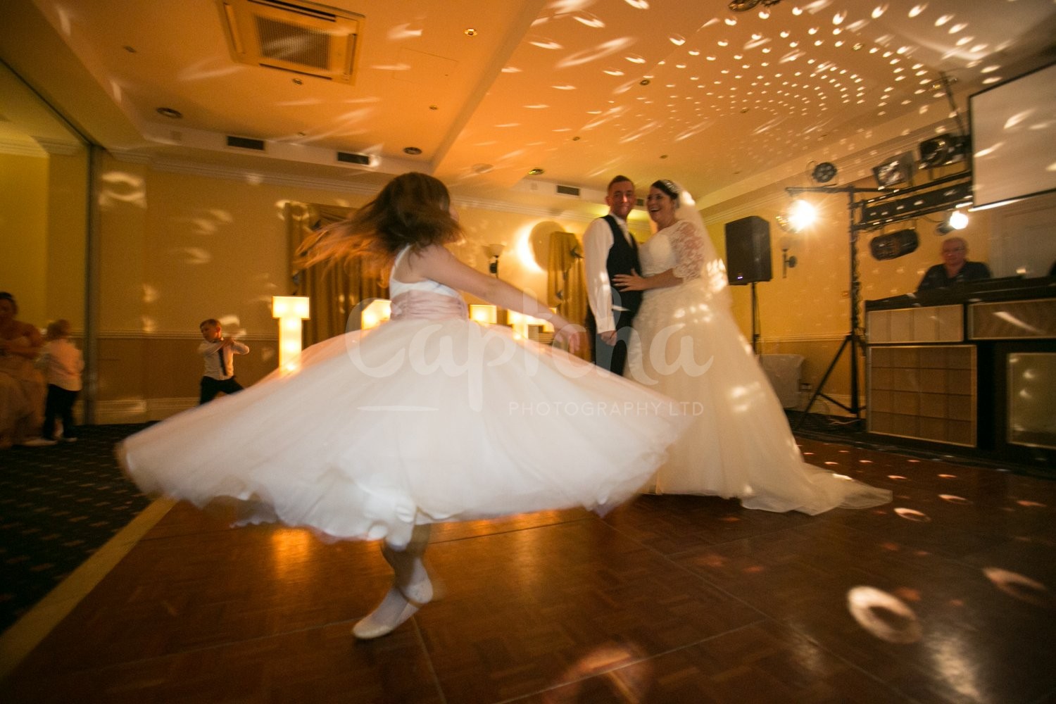 Its just as exciting as Christmas bridesmaid, first dance, photo, yew lodge hotel, disco