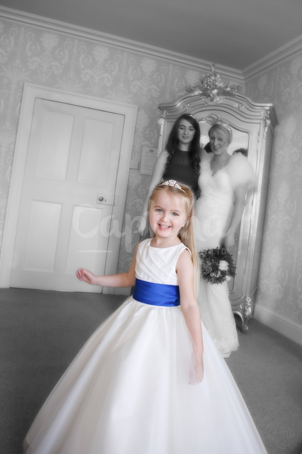 Its just as exciting as Christmas bridesmaid, flowergirl, bride, getting ready, prestwold hall, wedding, photography