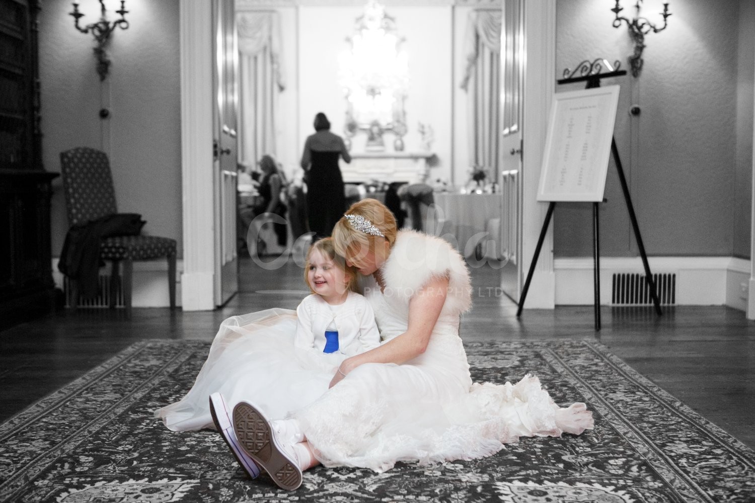 Its just as exciting as Christmas flowergirl, prestwold hall, reportage, photography, black and white, captcha photography